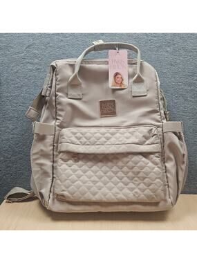 NWT Paris Hilton Quilted Travel Up to 14" Laptop Bag Backpack & Luggage Straps